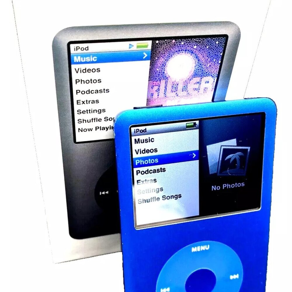 Apple iPod classic 7th Generation BLUE Black 256GB Excellent w/new accessories